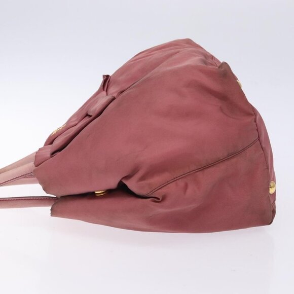 PRADA Hand Bag Nylon Pink Gold Auth - Picture 5 of 16